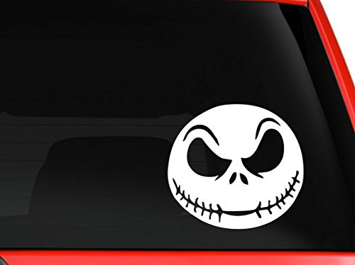 Jack Face Vinyl Decal Sticker for Car Truck SUV, 5.5-inch White