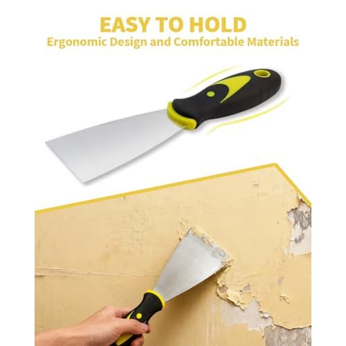 5 PCS Putty Knife, 2 Inch Spackle Knives, Stainless Steel Paint Scraper for Repairing Drywall, Removing Wallpaper, Mud, Plaster Scraping, Applying Putty