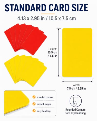 10-Piece Professional Referee Cards Set - 5 Red & 5 Yellow