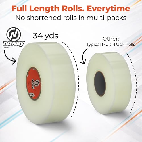 Clear Hockey Tape - 1" x 34 Yards, Moisture-Resistant, Strong Adhesive - 1 Pack