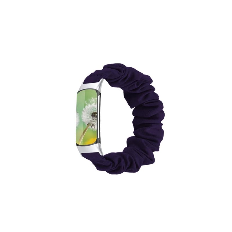 GTHY Scrunchie bands Compatible with Fitbit Charge 5 Band,For Women,Replacement Strap,Large Small,Elastic Fabric Pattern Wristbands Soft Cloth watch band For Charge 5 (6Color, Small)