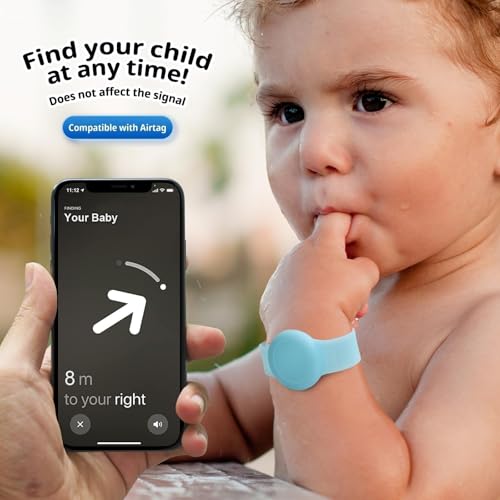 Waterproof Soft Silicone Bracelet for AirTag 1st & 2nd Gen - Luminous Blue