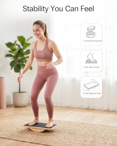 Wooden Balance Board for Core Stability & Balance Training