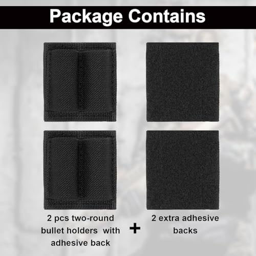 2 Pack Round Bullet Holders with Adhesive Backing for Rifles