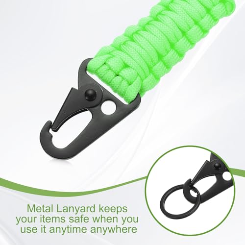 550 Paracord Lanyard - Heavy Duty Keychain Necklace - Luminous Green
