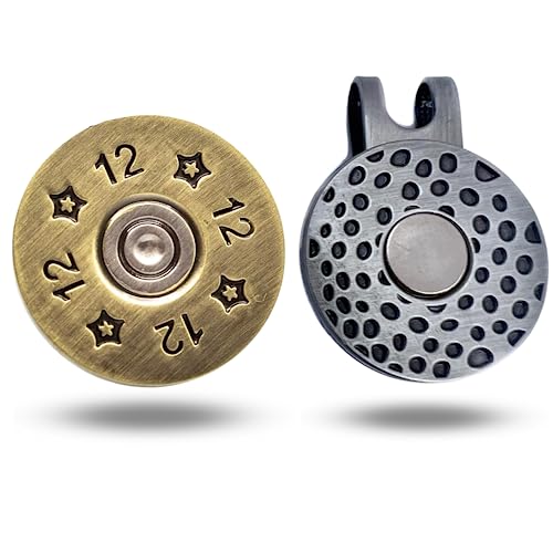Full Metal Markers 12 Gauge Magnetic Golf Ball Marker with Hat Clip - Includes 1 Marker & Hat Clip