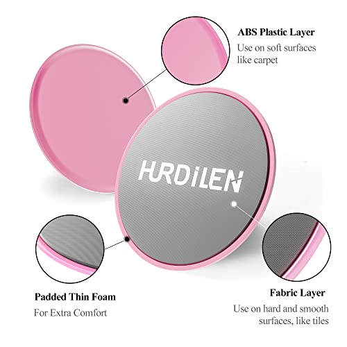 Core Sliders - Dual Sided Exercise Gliding Discs for Carpet & Hardwood - Pink