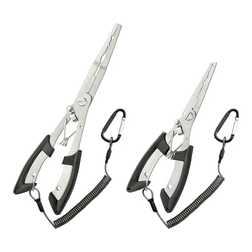 Stainless Steel Fishing Pliers Set - 2 Sizes for Freshwater & Saltwater