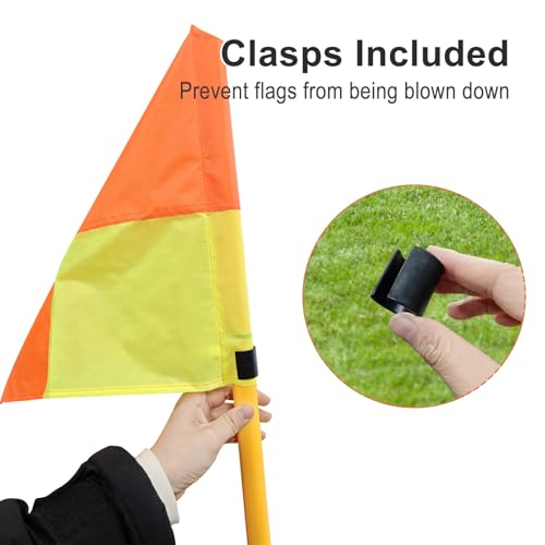 Soccer Corner Flags Set of 4 - 5FT Training Poles for Agility