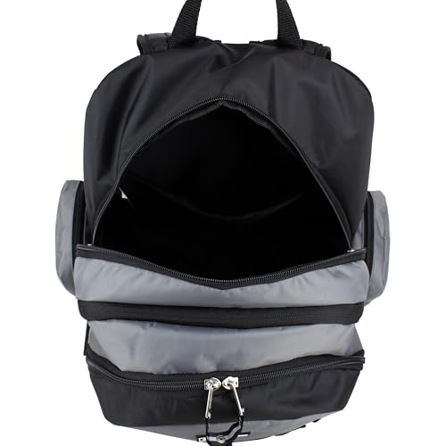 Eastsport Extra Large Expandable Travel Hiking Backpack Ash Gray/Black 18x13.5x9.5