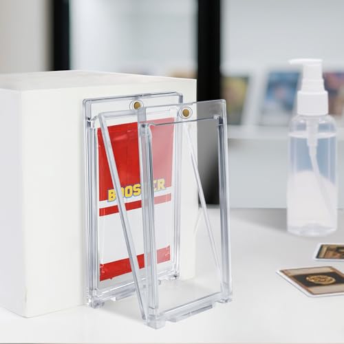 2 Pack Acrylic Booster Pack Protector Case with Magnetic Closure & UV Protection