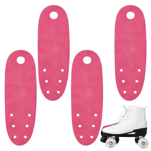 Roller Skate Toe Guards - Durable Faux Suede Protectors, Rose Red