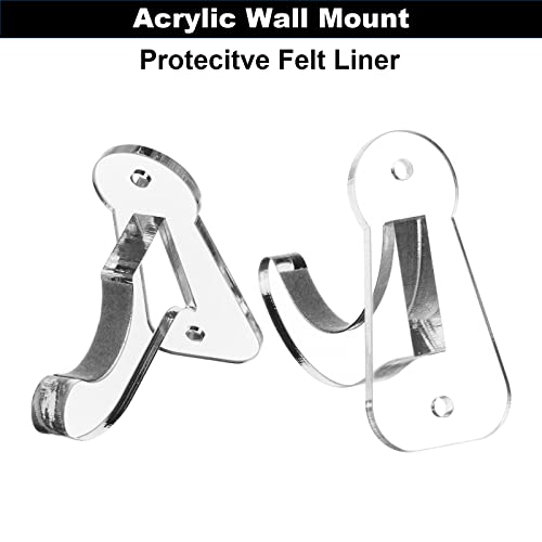Cosmos Acrylic Baseball Bat Wall Mount Holder Stand Transparent Clear Set for 2-5/8" Barrel