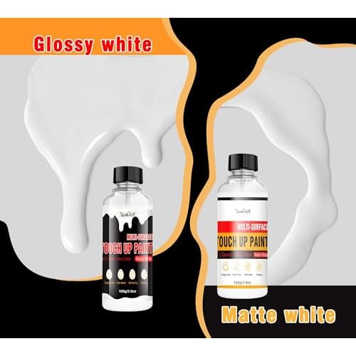 Multi Surface Touch Up Paint, White Paint can Repair Small Scratches and Spots, Quick Dry White Wall Paints for Door, Cabinets, Bathtubs, Wood, Furniture