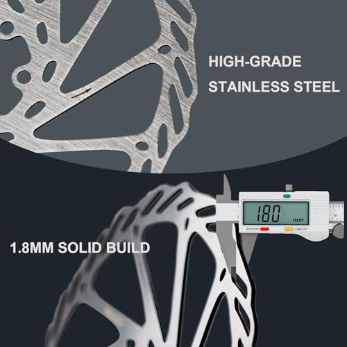 180mm Stainless Steel Disc Brake Rotor - 6-Bolt with T25 Torx Tool