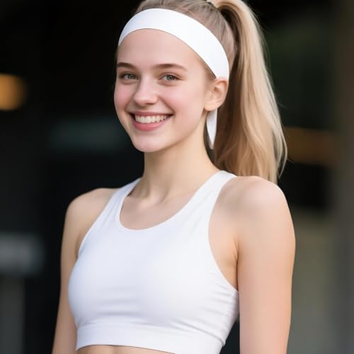 Adjustable Sports Headband Set - 3 Pack Black, White, Gray