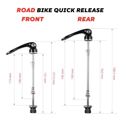 Bike Quick Release Skewer Front & Rear Axle - Road-Black