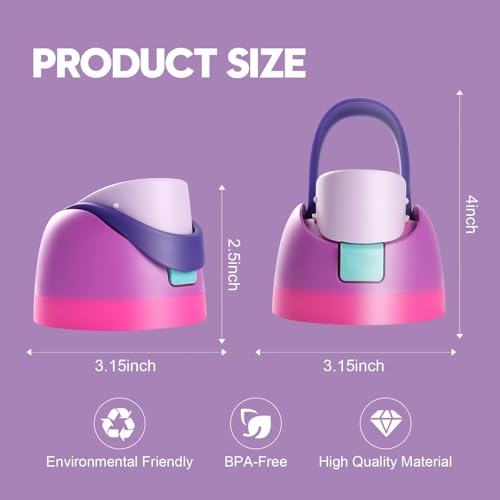 Ruzkq Purple Pink Replacement Lid for Owala 16oz-40oz Water Bottles, Leakproof & BPA-Free