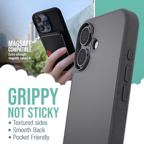 Smartish iPhone 16 MagSafe Case, Gripmunk, Slim Magnetic Grip Black