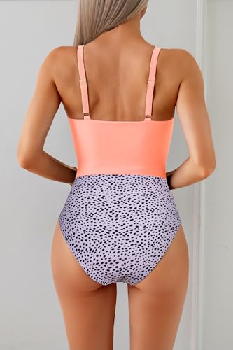 Women's One Piece Swimsuit with Tummy Control and Tie Knot