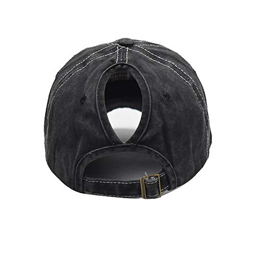 Distressed USA Flag Baseball Cap for Women & Men - Black