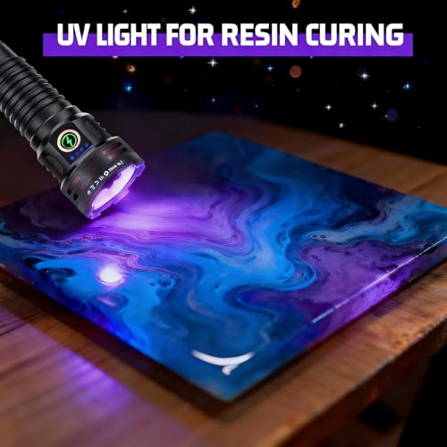 30W UV Flashlight with 365nm Black Light & White Light, 5000mAh Rechargeable