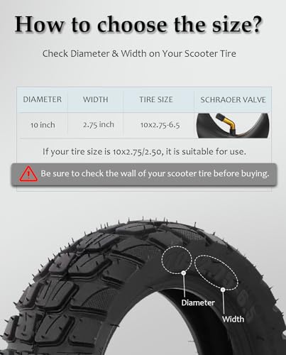 10 Inch Off-Road Scooter Inner Tube 2.75-6.5 Puncture-Resistant with 1 Piece - Felixstory