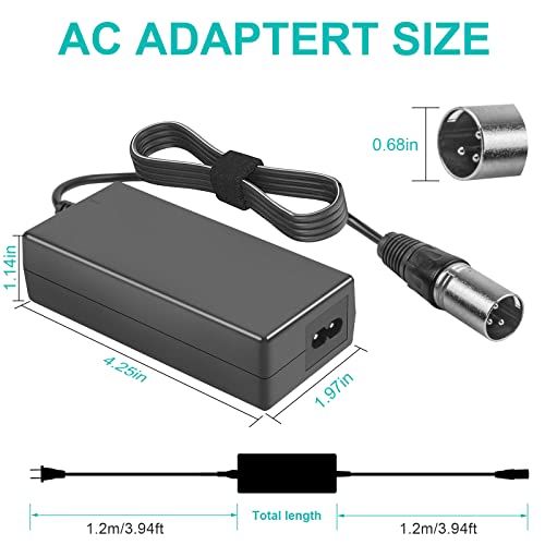 60W 29.4V 2A Li-On Scooter Charger for Jazzy Pride Schwinn eZip Go-Go 3-pin XLR
