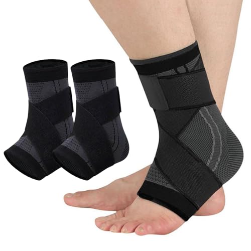 Ankle Brace for Sprains - Compression Sleeve for Plantar Fasciitis - Medium Black