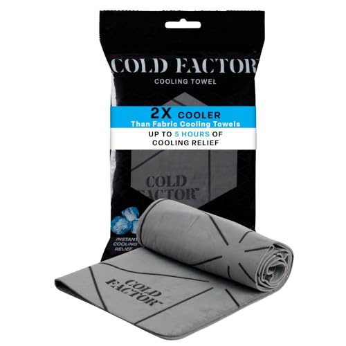 Gray PVA Cooling Towel Neck Wrap - Instant Relief, UPF 50+ Sun Protection, Reusable