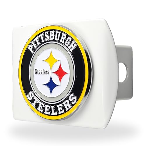 Pittsburgh Steelers Hitch Cover - White Metal 3D Team Logo