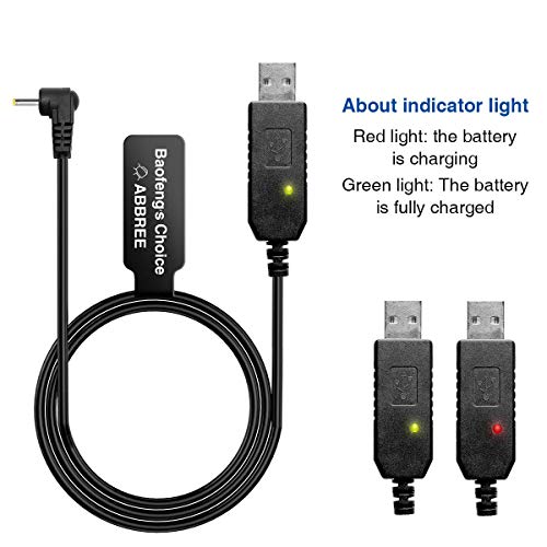 2.5mm USB Charger Cable with Indicator Light for Two Way Radios