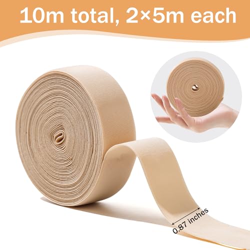 Soft Stretch Ballet Ribbon - 10m Satin Elastic for Pointe Shoes, Nude