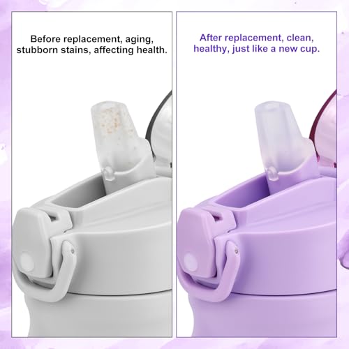 Water Bottle Mouthpiece Replacement - 4 Silicone Valves for BJPKPK 18oz & 25oz
