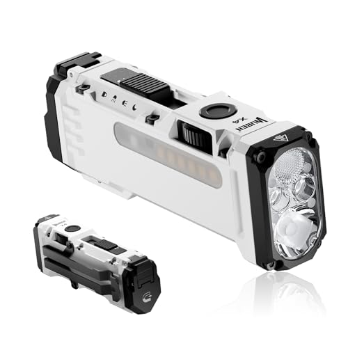 WUBEN X4 EDC Compact Flashlight with RGB Light — White Edition, 1500 Lumens