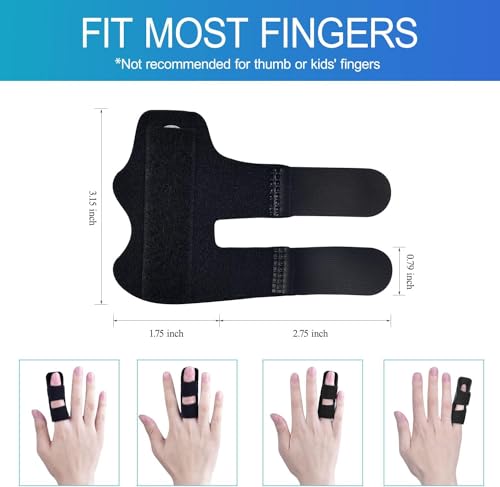 Finger Splints for Index, Middle & Ring Fingers - 2 Pack