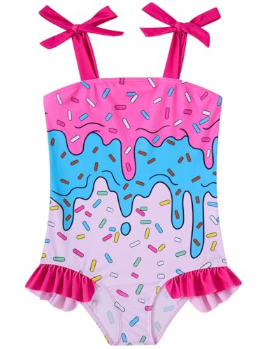 Toddler Girls Ruffle One-Piece Swimsuit - Ice Cream, 5-6 Years