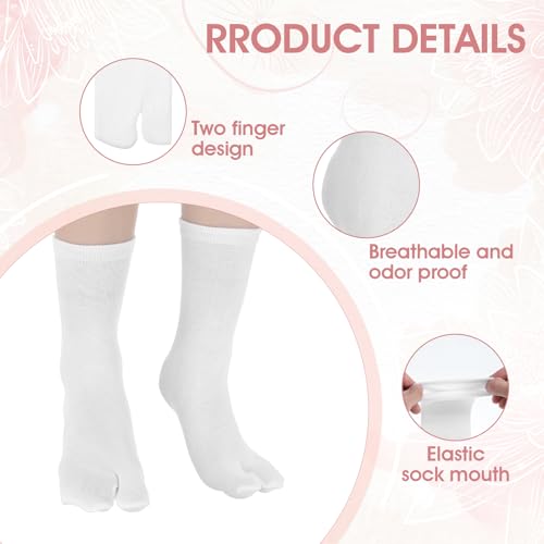 4 Pairs Japan Tabi Socks - Cotton Split Toe for Flip Flops