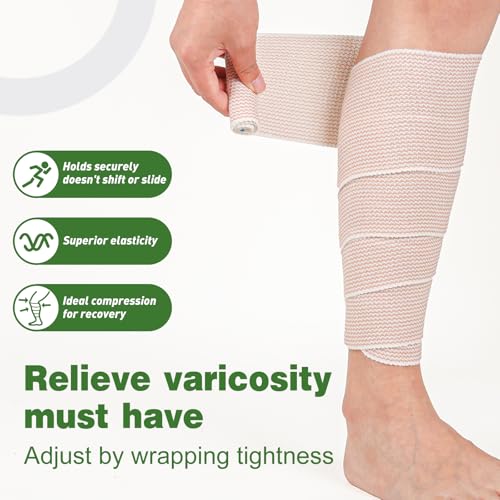 10 Pack 3 Inch Elastic Bandage Wrap - Latex-Free Compression Bandages
