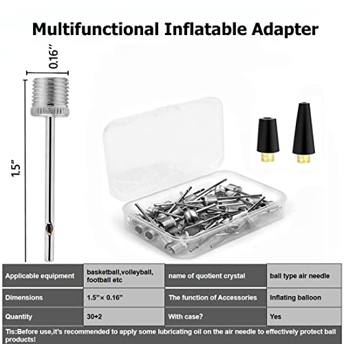 32-Piece Stainless Steel Ball Pump Needle Set with Storage Case
