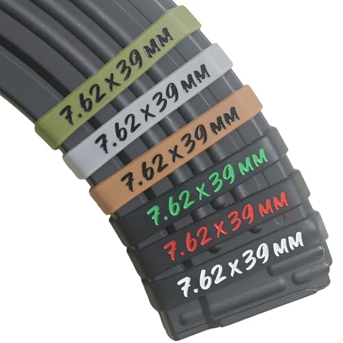 7.62x39mm Magazine Marking Bands - 12 Pack - Black & Red