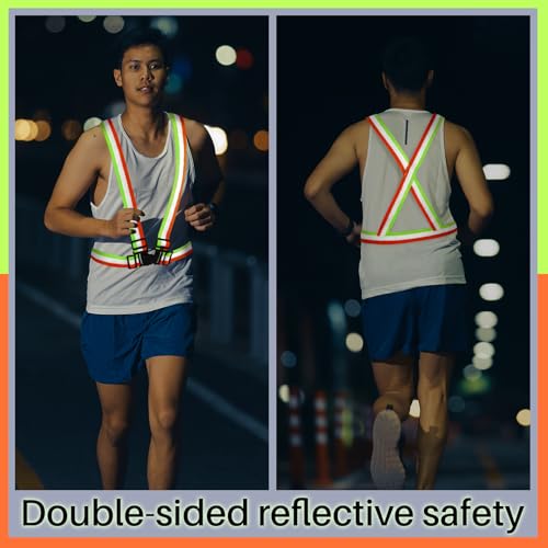 Hercicy Classic Reflective Running Vest - 24 Pack, Fluorescent Orange/Yellow