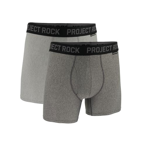Under Armour Men’s Project Rock Tech Mesh Underwear 5" Inseam – 2 Pack, Large Castlerock
