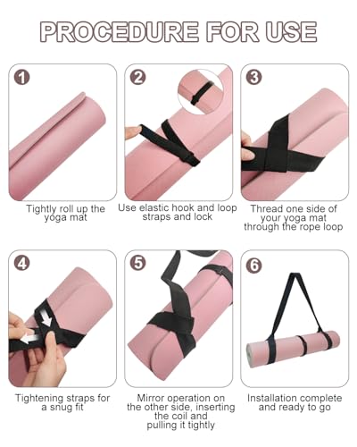 Yoga Mat Strap Carrier with Adjustable Hook-and-Loop Fasteners