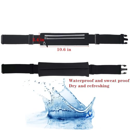 Slim Running Belt for Men & Women - Adjustable Waterproof Waist Pack
