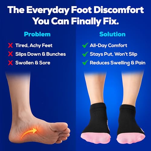 Lowcut Compression Socks for Men & Women - Medium Black/Pink
