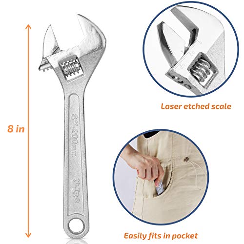 Mr. Pen- 8 Inch Adjustable Wrench, Large Monkey Wrench