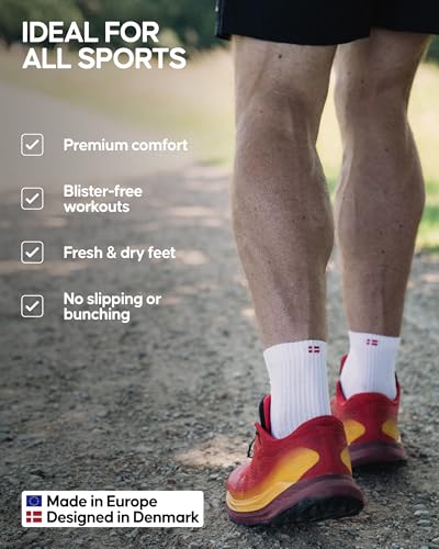 Danish Endurance Athletic Quarter Socks 3 & 5 Pack, Breathable & Fast-Dry, Large Black