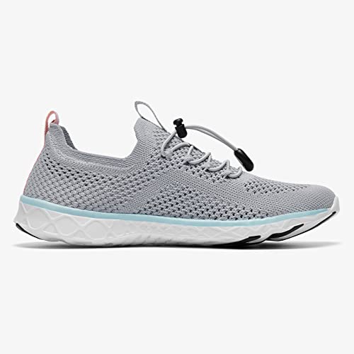 KOLILI Women's Water Shoes - Aqua Gray, Arch Support, Ideal for Water Sports & Travel