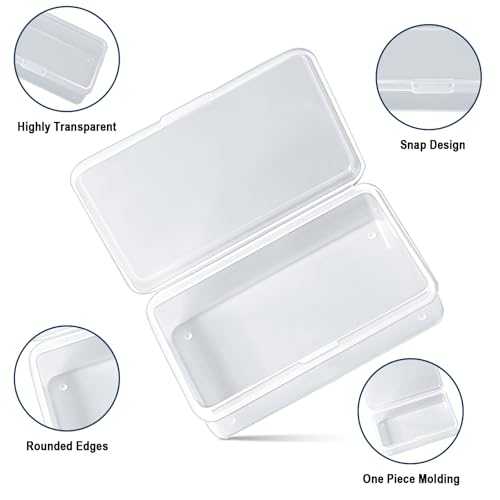 4 Pack Clear Plastic Card Deck Box - Durable Snap Closure